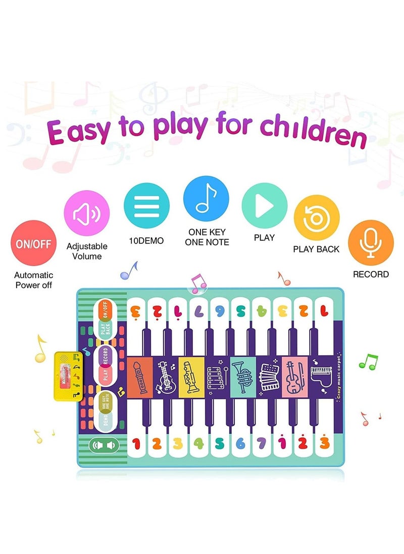 Coolplay - Floor Piano Mat for Kids Toddlers Baby 20 Keys Music Dance Mat Volume Control 8 Instrument Sounds Built-in Demos Record Playback Gift for Boys Girls - Image 1
