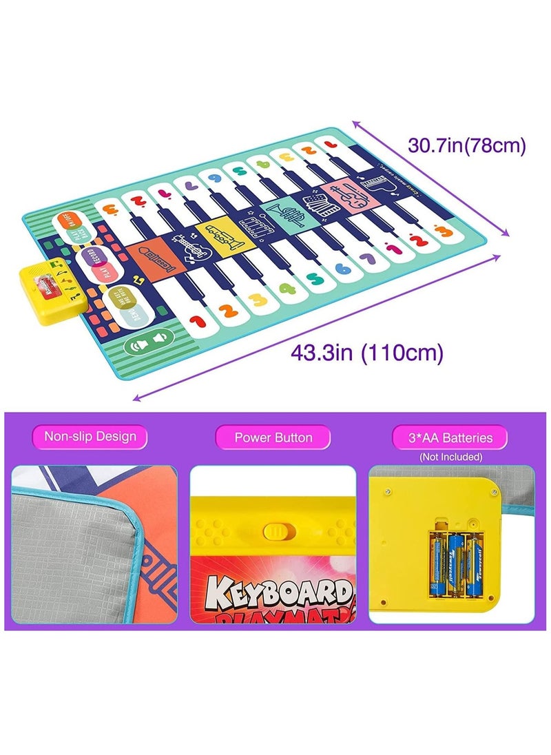 Coolplay - Floor Piano Mat for Kids Toddlers Baby 20 Keys Music Dance Mat Volume Control 8 Instrument Sounds Built-in Demos Record Playback Gift for Boys Girls - Image 1