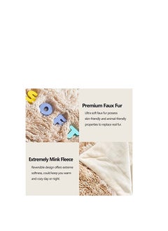 BAIG Luxury faux fur throw blankets winter beds sofa blanket double layer fluffy soft warm home decor Imitated faux fur mink blanket grey  - Image 2