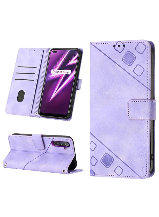 اس-توب جراب لهاتف Realme 6 Pro مصنوع من الجلد المنقوش بملمس الجلد - Image 1