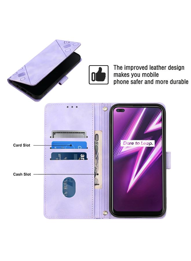 اس-توب جراب لهاتف Realme 6 Pro مصنوع من الجلد المنقوش بملمس الجلد - Image 5