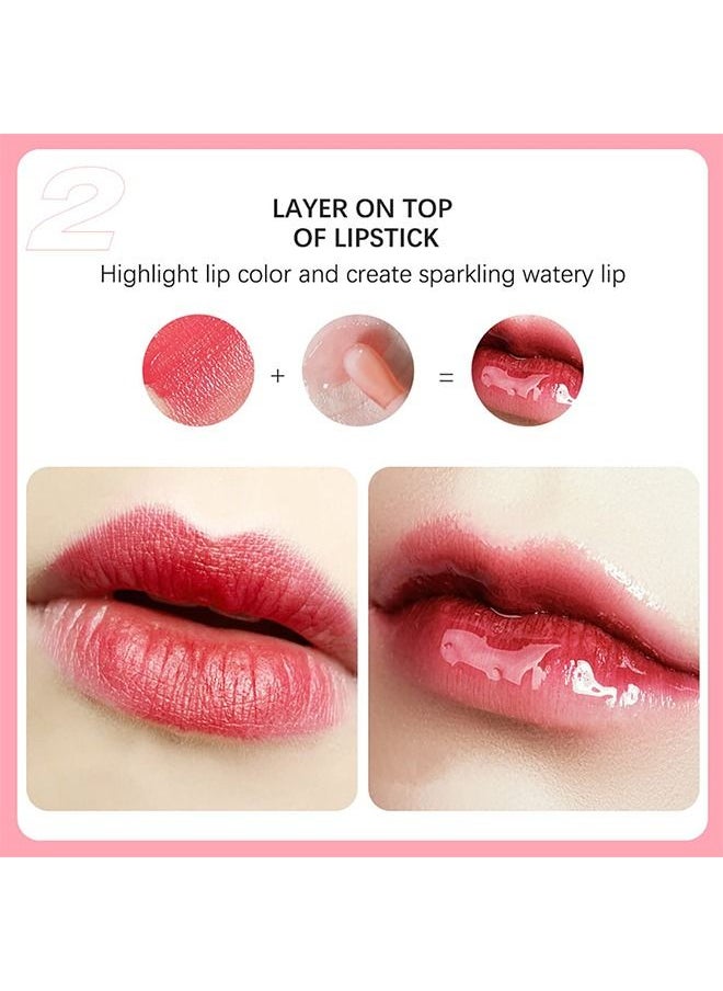 Kiss Beauty Fruit Pearlescent Plumping Lip Oil, Pearl & Shimmer Mini Lip Gloss Kit, Lip Care Hydrating Lip Gloss Tinted Lip Balm, Long Lasting & Nourishing Lip Glow Oil, Non-sticky Fresh Texture (Strawberry)  - Image 5