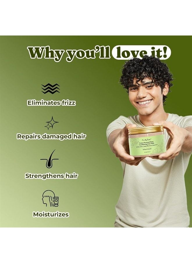 Fix My Curls Fix My Curls Protein Powered Deep Conditioning Hair Mask With Amla, Quinoa, Avocado Oil, & Brown Algae Extract for Curly and Wavy Hair (300g)  - Image 2