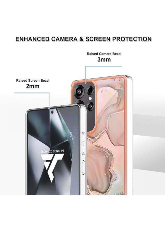 اس-توب جراب لهاتف Samsung Galaxy S25 Ultra 5G، جراب هاتف IMD مزدوج الجوانب من الرخام المطلي بالكهرباء - Image 4