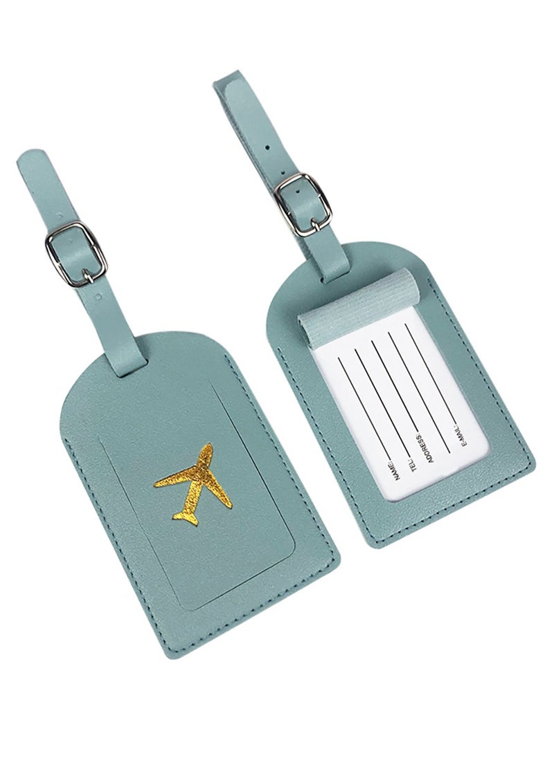 Beauenty Passport Holder With Luggage Tag Cover Wallet RFID Blocking Leather Case Travel Essentials Accessories Travel Must Have(Light Blue)  - Image 5