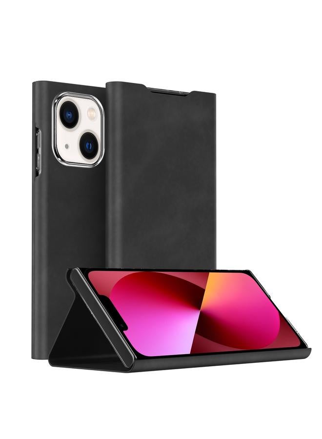 S-TOP Case For iPhone 13 Magnetic Napa Texture Leather Phone Case with Holder - Image 1