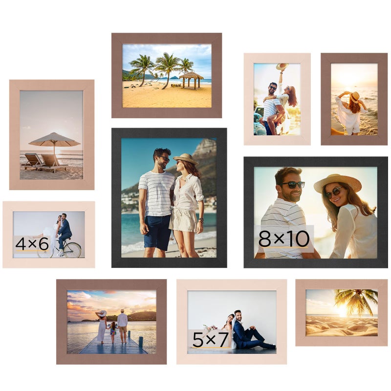 Funtopia 8x10 Picture Frames, Photo Frames Collage Wall Decor for Family, 5x7 4x6 Picture Frame Set for Wall Hanging or Tabletop Display - Image 1