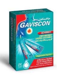 GAVISCON Advance pepermint liquid Sachets 24 Sachets 