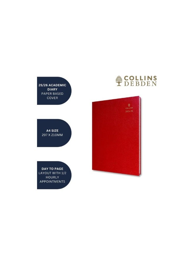 Collins Collins Desk 12 Month Mid/Academic Year Planner, August 2025-August 2026 Day-to-Page Appointments Diary, A5 Hard Cover, Black  - Image 4