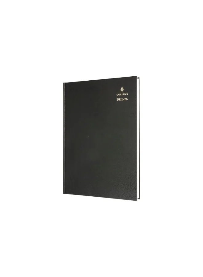 Collins Collins Desk 12 Month Mid/Academic Year Planner, August 2025-August 2026 Day-to-Page Appointments Diary, A5 Hard Cover, Black