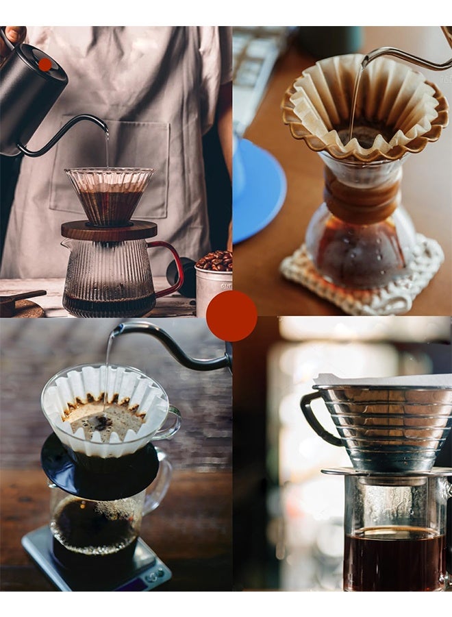 100pcs Coffee Paper Filter Bowl Shape 4.5x5.5cm Drip Coffee Filter Mini Size Disposable White Unbleached Replacement Basket Coffee Filters Paper Sheets for Home Commercial Dripper Pour Over and Drip Coffee Makers - Image 5