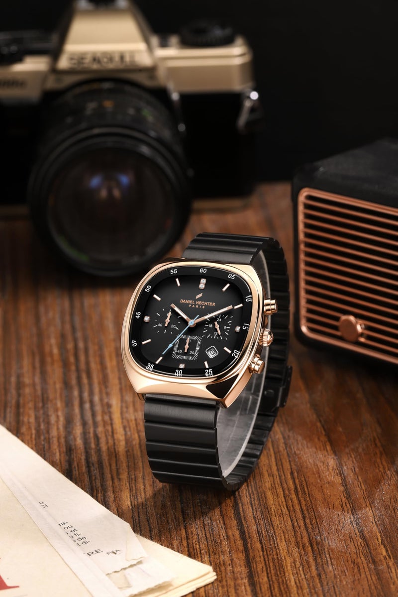 Daniel Hechter Paris Bercy Collection Modern Chronograph Watch for Men with Square Dial and Stainless Steel Strap - Image 4