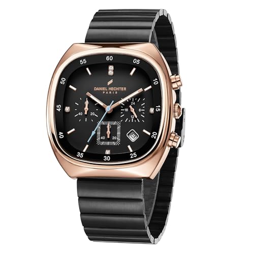 Daniel Hechter Paris Bercy Collection Modern Chronograph Watch for Men with Square Dial and Stainless Steel Strap - Image 1