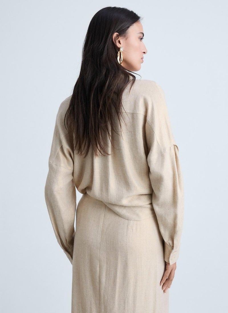 MANGO Regular Linen Blend Shirt - Image 2