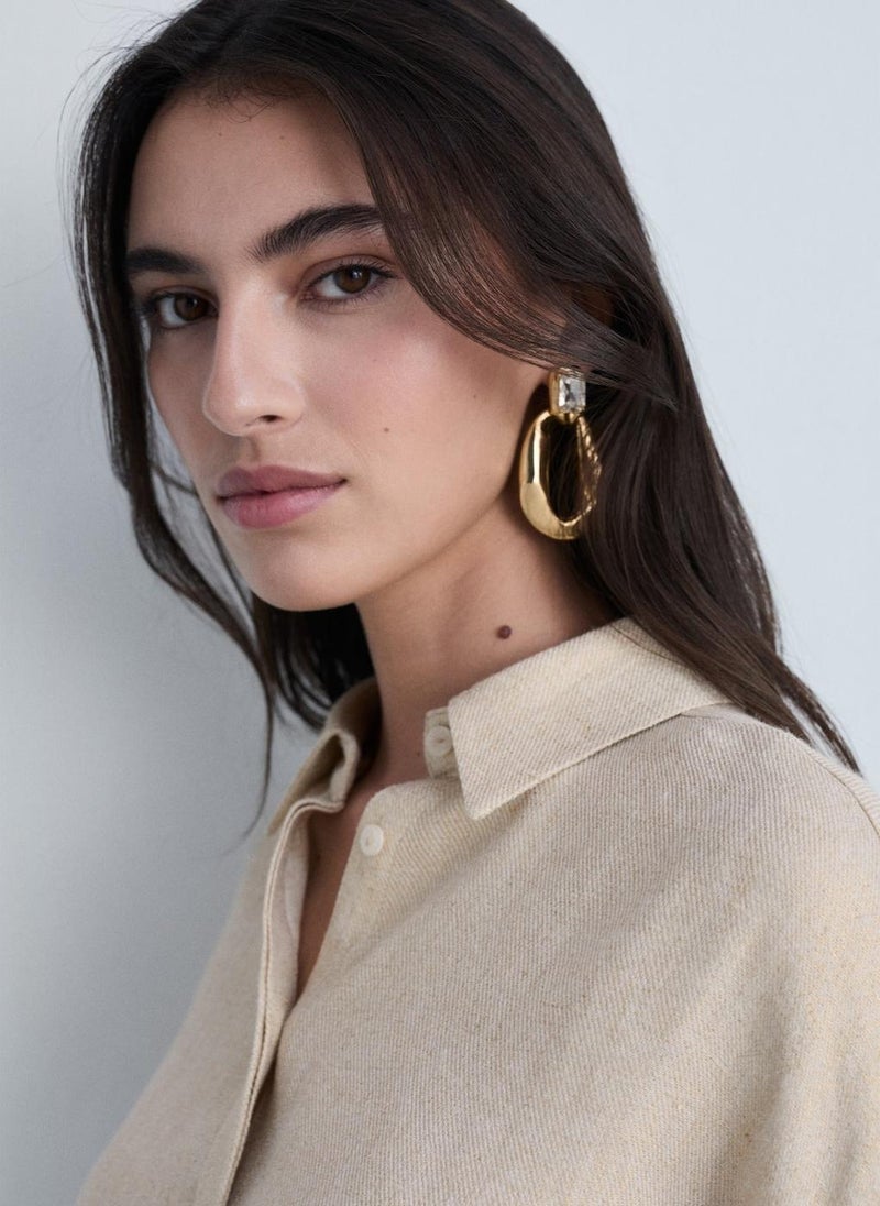 MANGO Regular Linen Blend Shirt - Image 3