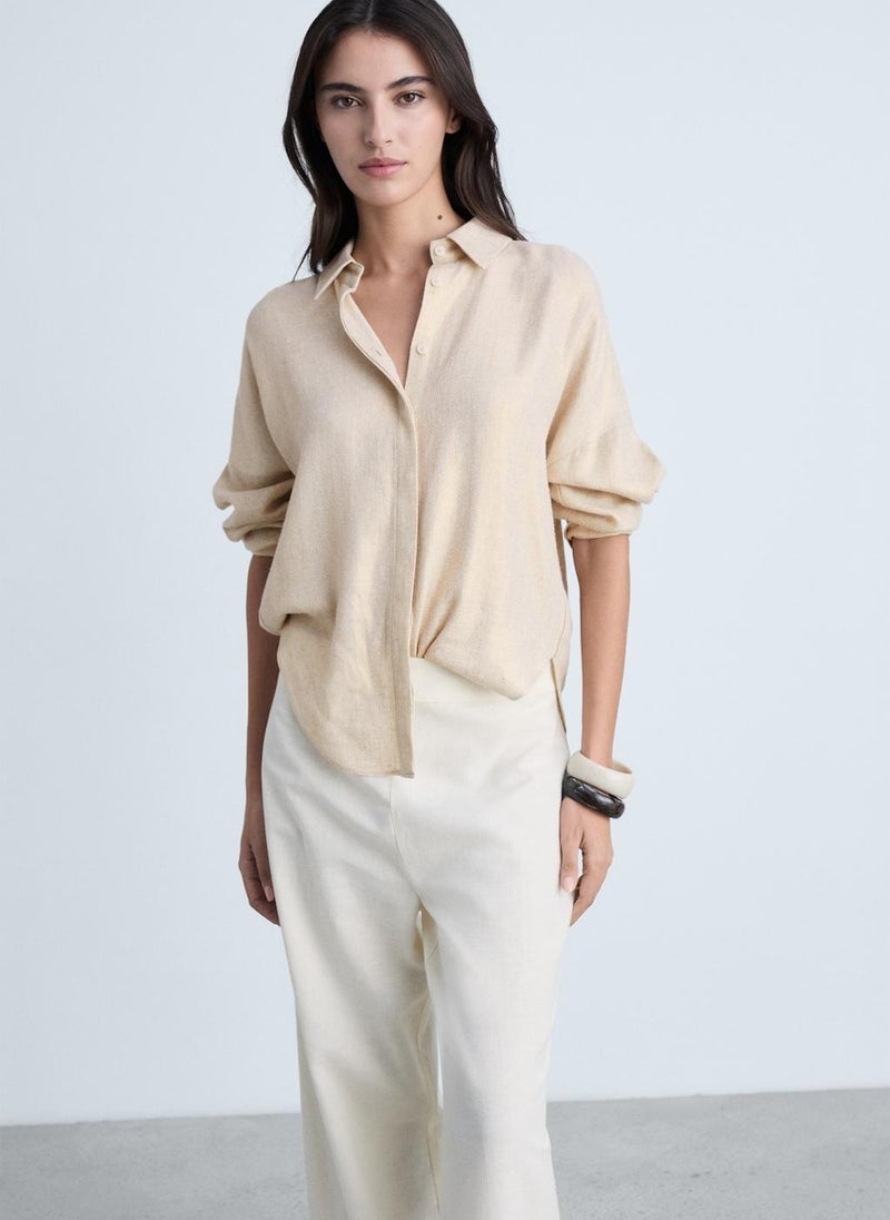 MANGO Regular Linen Blend Shirt - Image 4