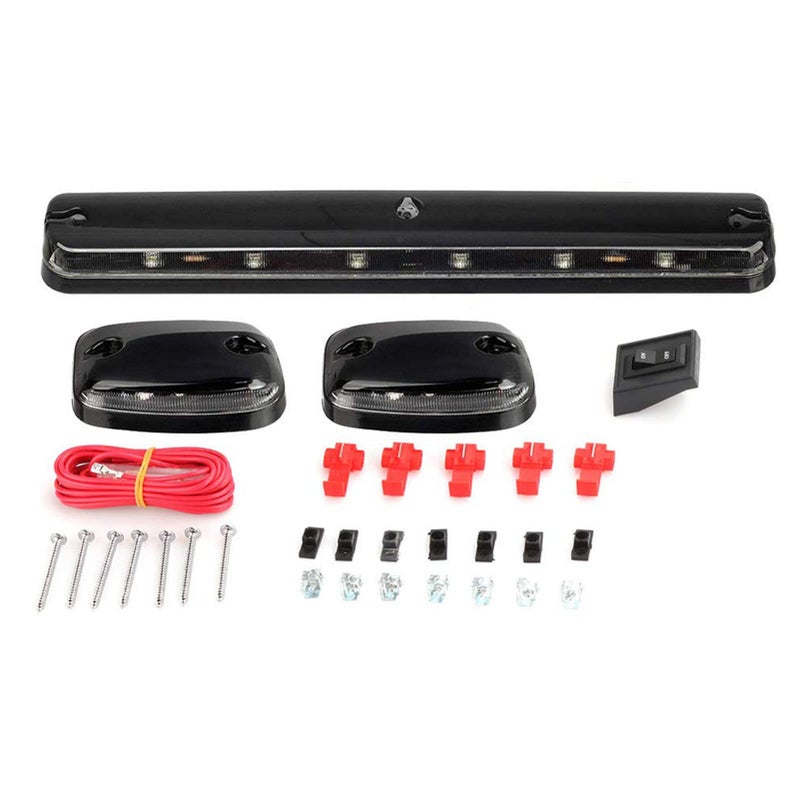 أضواء علامة كاب LED NPAUTO 3 قطع عدسة شفافة برتقالية 12 LED أضواء سقف للتخليص ضوء تشغيل مع حزمة أسلاك لشيvrolet Silverado GMC Sierra 1500 2500 3500 2500HD 3500HD