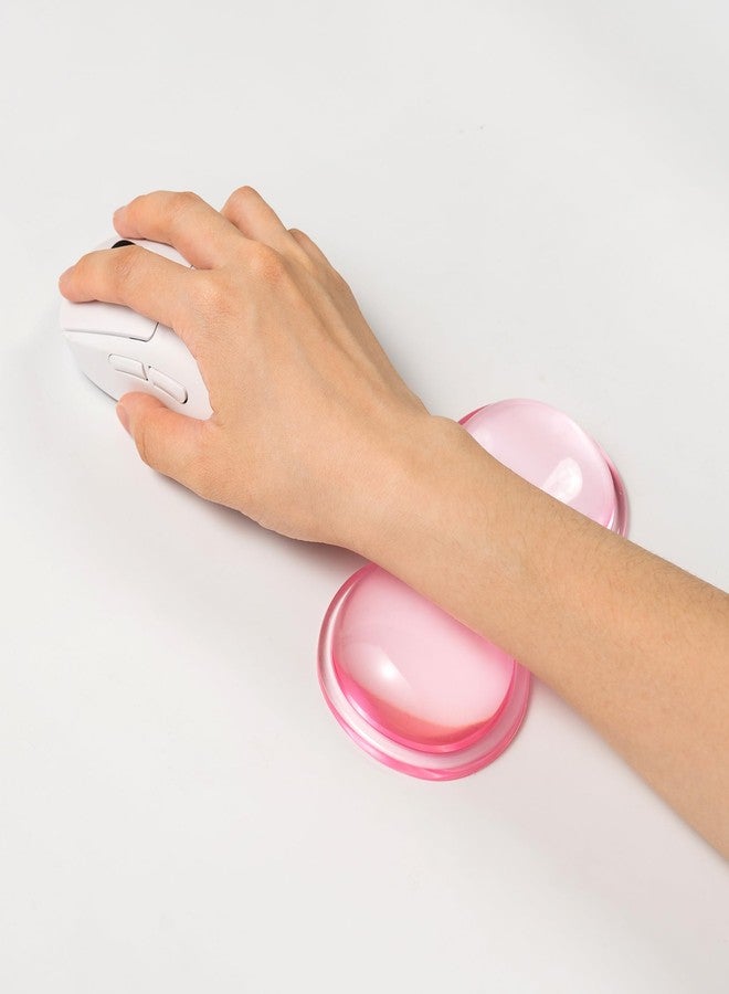 Sumgsn Ergonomic Silicone Gel Keyboard and Mouse Wrist Rest Set - Clear Wrist Rest for Keyboard 60%/68%/75%, Comfort & Support for Typing and Gaming (Light Pink) - Image 5
