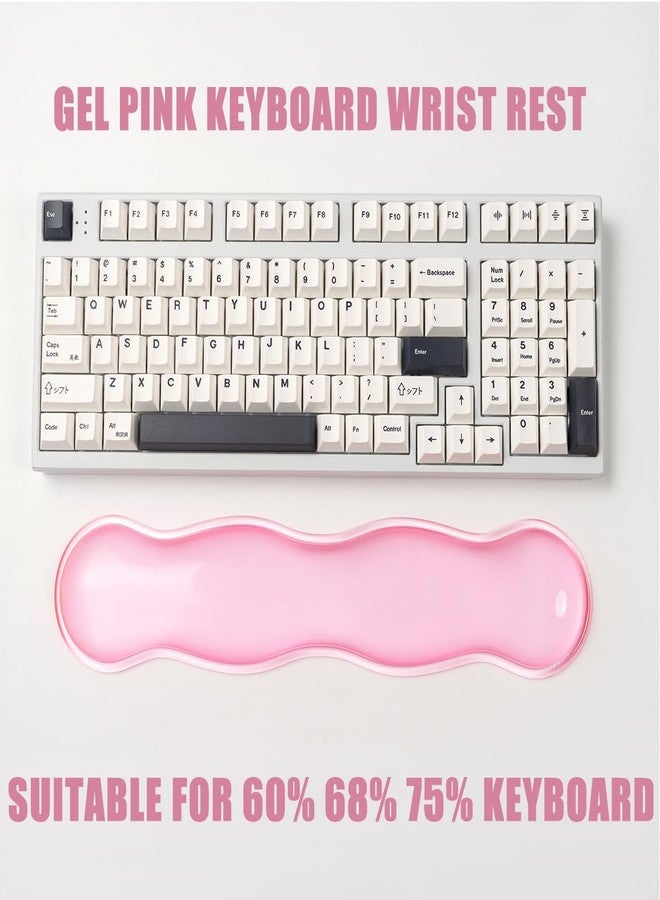 Sumgsn Ergonomic Silicone Gel Keyboard and Mouse Wrist Rest Set - Clear Wrist Rest for Keyboard 60%/68%/75%, Comfort & Support for Typing and Gaming (Light Pink) - Image 4
