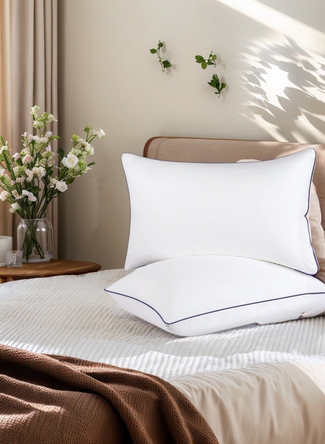 1-Piece Cotton Hotel-Style Pillow with Down Alternative Filling – Soft, Fluffy, Hypoallergenic Bed Pillow 50x75 cm (20x30 inches) – Breathable & Luxury Flocked Design for Ultimate Comfort - Image 2