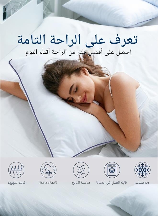 1-Piece Cotton Hotel-Style Pillow with Down Alternative Filling – Soft, Fluffy, Hypoallergenic Bed Pillow 50x75 cm (20x30 inches) – Breathable & Luxury Flocked Design for Ultimate Comfort - Image 3