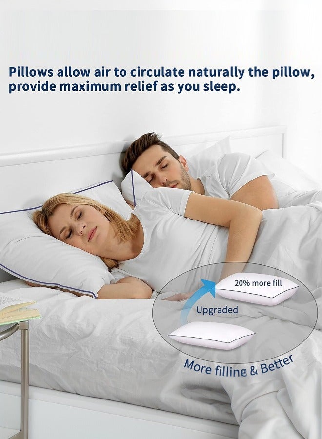 1-Piece Cotton Hotel-Style Pillow with Down Alternative Filling – Soft, Fluffy, Hypoallergenic Bed Pillow 50x75 cm (20x30 inches) – Breathable & Luxury Flocked Design for Ultimate Comfort - Image 4