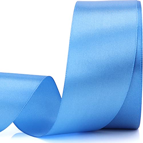Nsilu 25 Yards 112 inches Wide Satin Ribbon Suitable for Wedding Party and Gift Box Packaging Ribbon Lake Blue 112 - Image 2