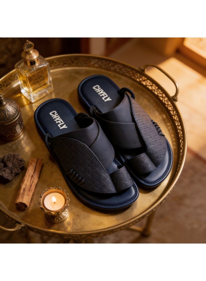 Men's Flat And Comfortable Slippers In The Arabic Style, Casual Slippers That Are Easy To Wear, With A Unique Design. - Image 3