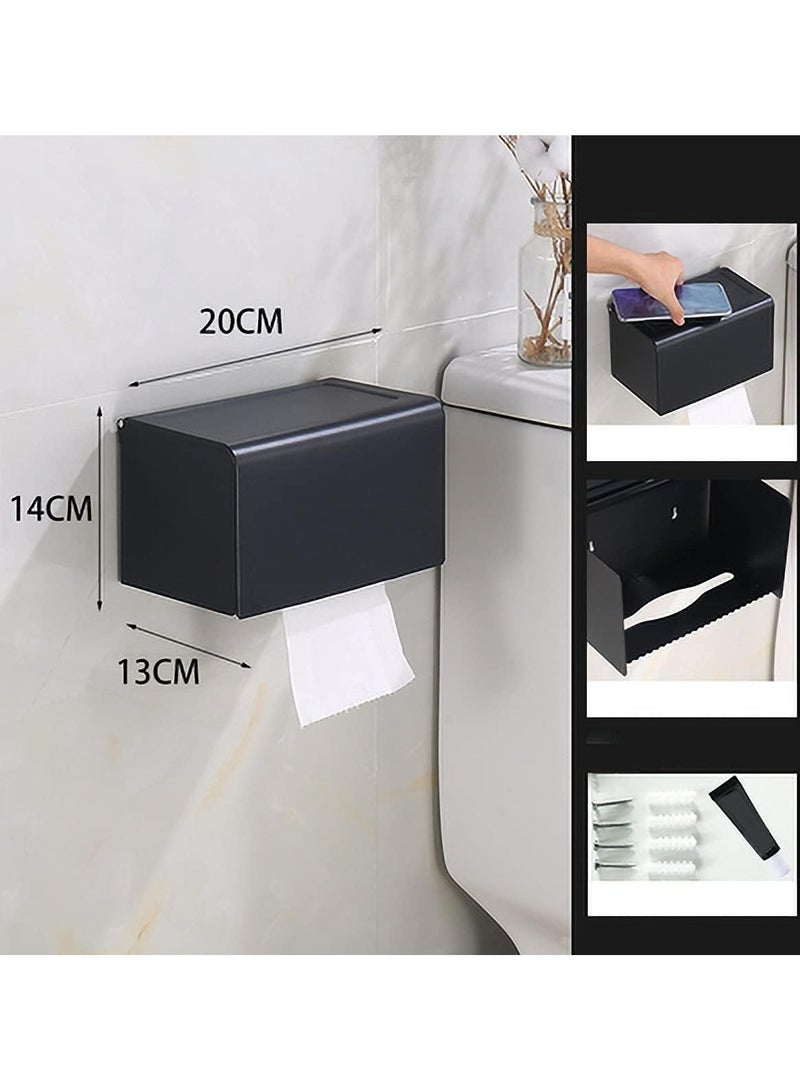 هويتك حامل مناديل حمام مربع أسود من الألومنيوم F20 20 سم × 14 سم × 13 سم  - Image 4