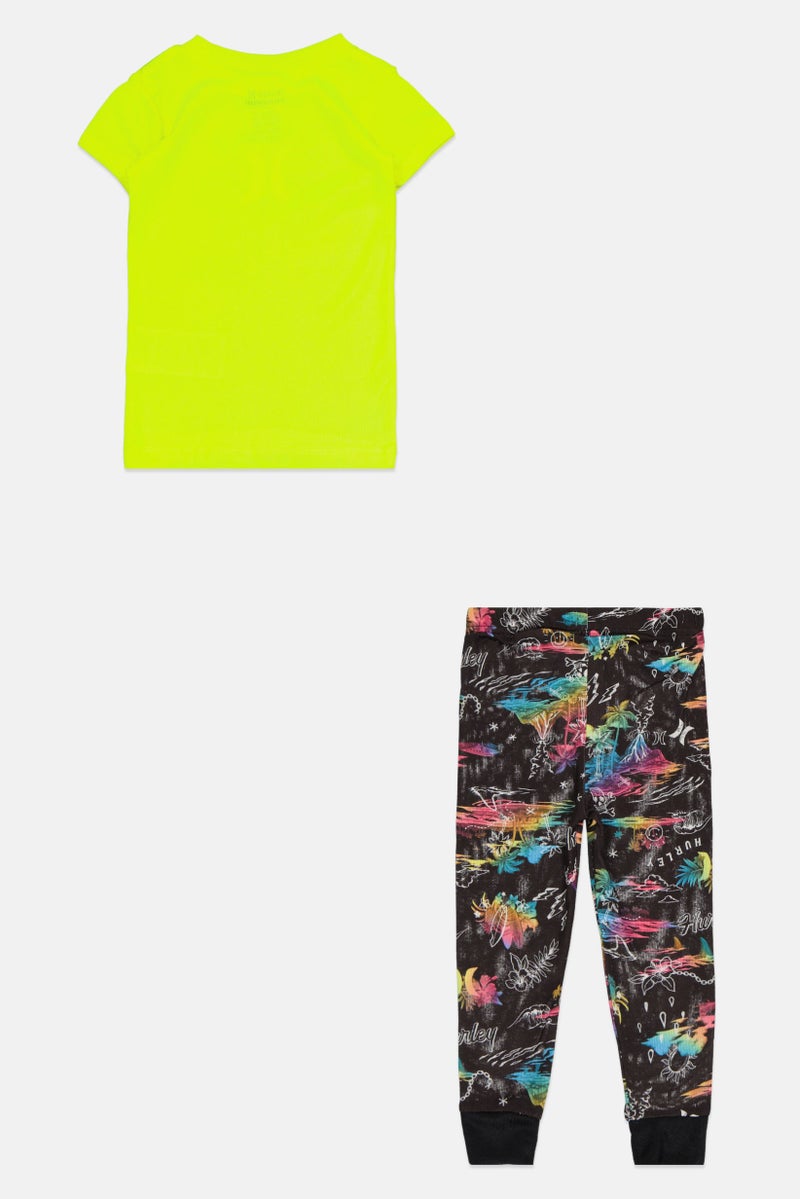 Hurley Toddlers Boy 2 Piece Graphic Top And Bottom Set, Yellow  - Image 2