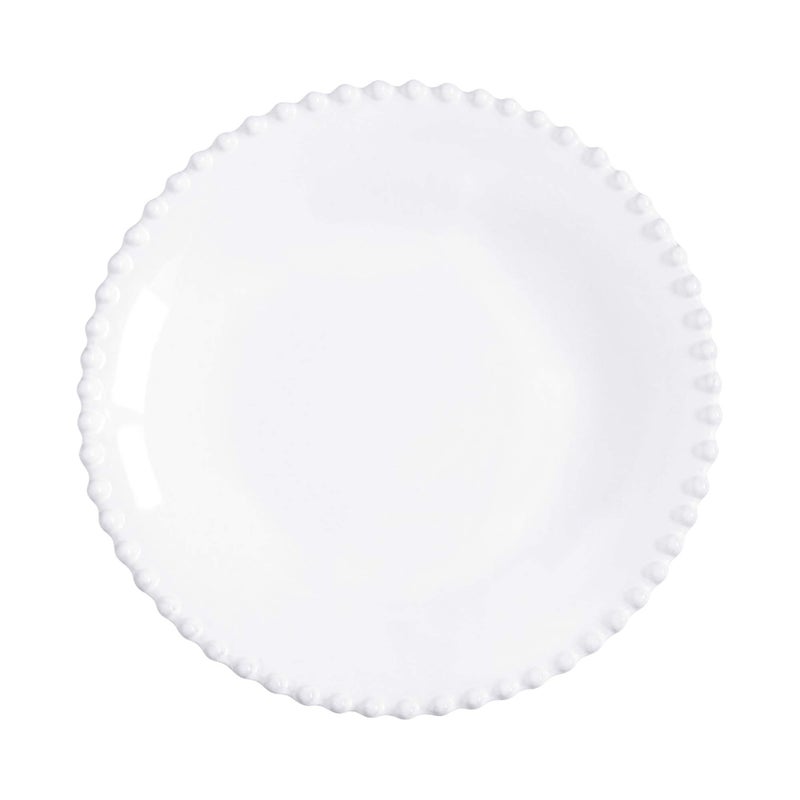 Costa Nova Ceramic Stoneware 10 Soup Pasta Plate  Pearl Collection White  Microwave  Dishwasher Safe Dinnerware  Food Safe Glazing  Restaurant Quality Tableware