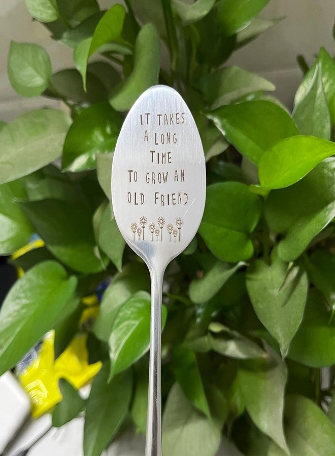 PLWalker Garden Plant Marker Friendship Gift for Women Gardeners, Plant Stake Label Sign Tag Gardening Gifts for Woman Plant Lovers, Metal Garden Decoration (Grow an Old Friend-B) - Image 2