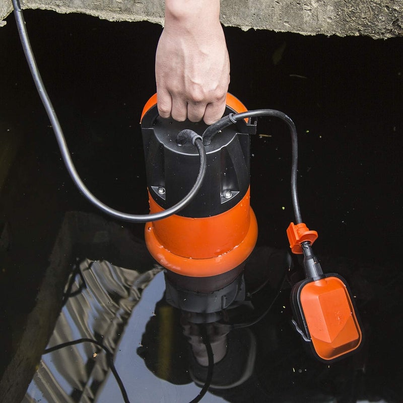 Prostormer Sump Pump, 1HP 3700GPH Submersible Clean/Dirty Water Pump with Automatic Float Switch for Pool, Pond,Garden, Flooded Cellar, Aquarium and Irrigation (Orange) - Image 4