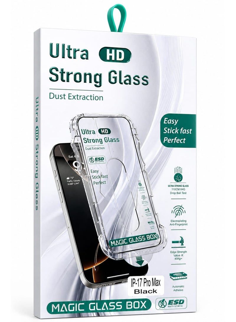 GENZEE iPhone 17 Pro Max Privacy Tempered Glass Screen Protector with Easy Install Box, Anti-Spy HD Ultra Strong Glass, Bubble-Free Auto Alignment, Anti-Fingerprint, Case Friendly, 9H Protection – Magic Glass Box - Image 1