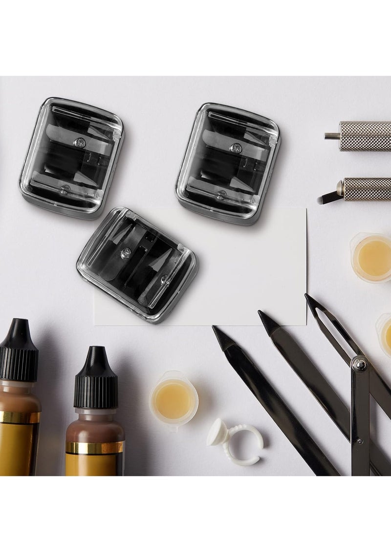 TaoBary 15 Pcs Eyeliner Sharpener Dual Makeup Sharpeners Cosmetic Pencil Sharpener Compact Makeup Pencil Sharpeners for Eyeliner Lip Liner Pencils, Black  - Image 3