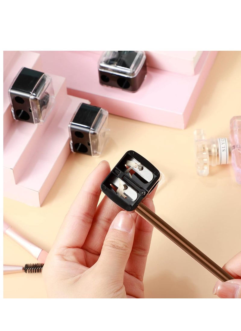 TaoBary 15 Pcs Eyeliner Sharpener Dual Makeup Sharpeners Cosmetic Pencil Sharpener Compact Makeup Pencil Sharpeners for Eyeliner Lip Liner Pencils, Black  - Image 4