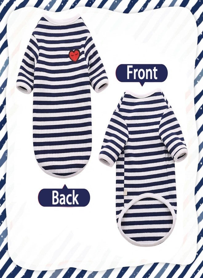 DENTRUN Hairless Cats Shirt Breathable Cat Daily Wear Clothes Stripe Vest Adorable Pajamas Jumpsuit Soft & Skin-Friendly - Image 4