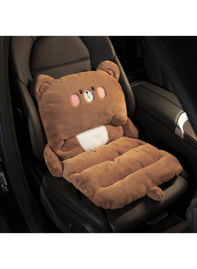 Car Cushion Waist Support Integrated Waist Support Backrest Winter Cute Cartoon Plush Car Seat Warm Heightening Cushion