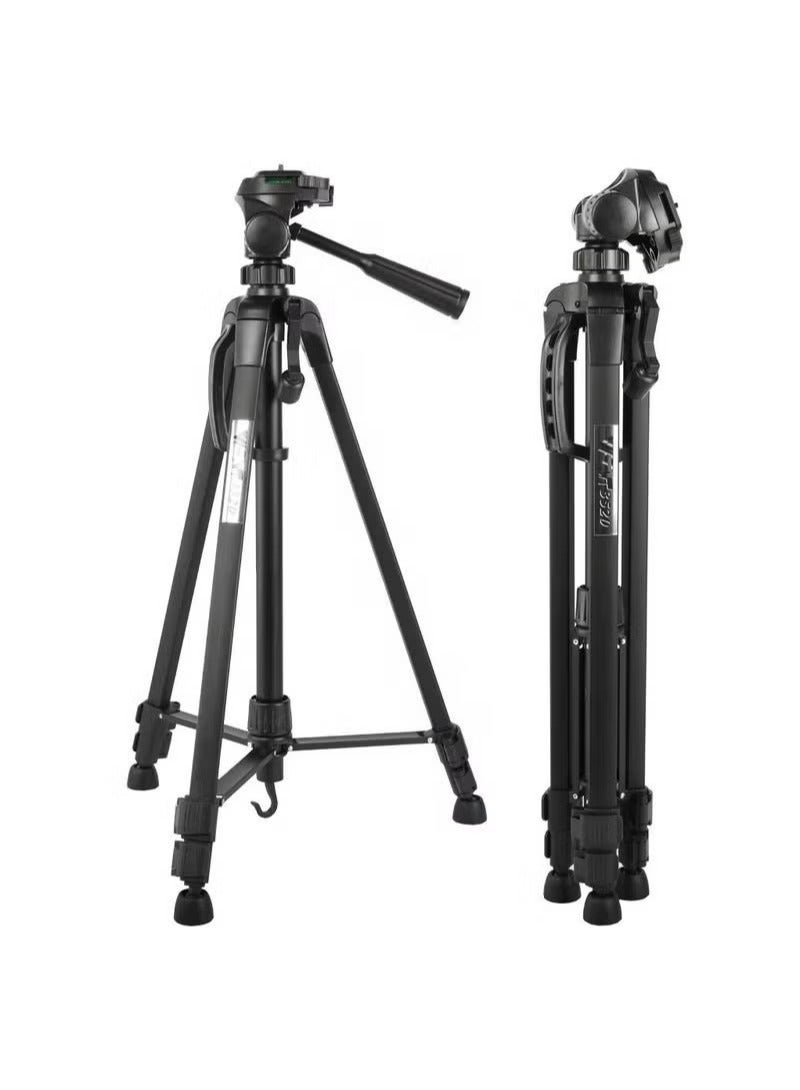 TIGER WT-3520 140cm Camera Tripod – Lightweight Universal Aluminium Alloy Tripod Stand with 3-Way Pan Head & Quick Release Plate, Extendable 1400MM Tripod with Portable Carry Pouch - Image 1