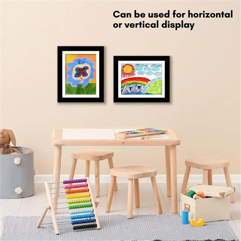 Simple Wooden Flap Photo Frame A3/A4 Framed Picture DIYChildren's Exhibition Of Paintings Home Decoration Storage Rack for Photo(Dark brown,A4) - Image 5