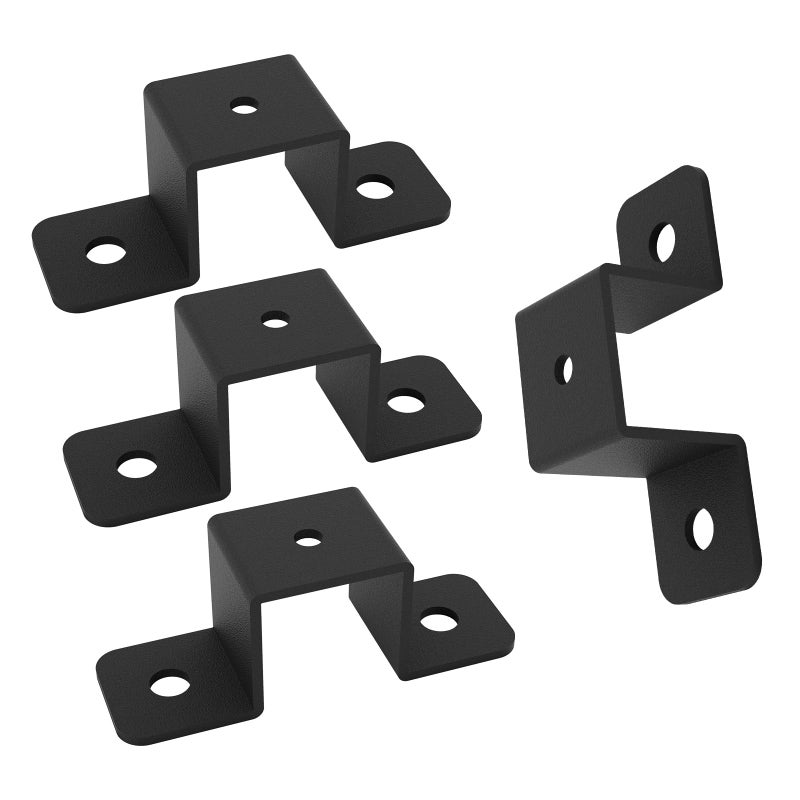 Wpbhk 4Pcs Square Tube Strap Clamp  1"" X 1"" Strap Post Ties  Black Deck Fence Post Tie Bracket  Square Tube Buckle  U-Shaped Pipe Clamp Bracket - Image 4