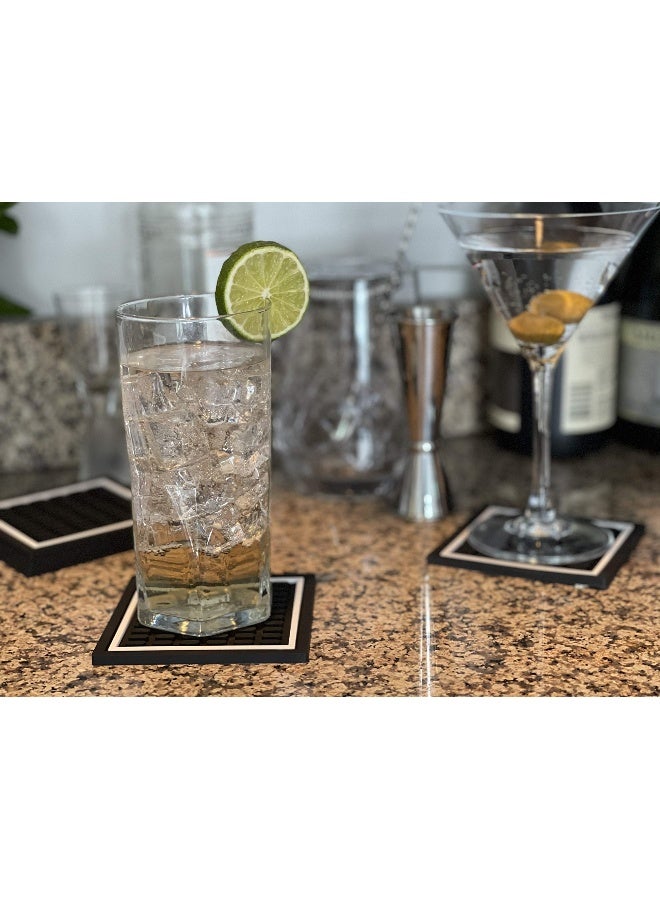 Highball  Chaser Highball & Chaser Coasters, 12in x 6in. 1cm (6 Pack) Thick Durable and Stylish Bar Mat for Spills, Service Mat for Coffee, Bars, Restaurants CounterTop Dish Drying Mat, Glass Drying Mat (6 Pack) - Image 3
