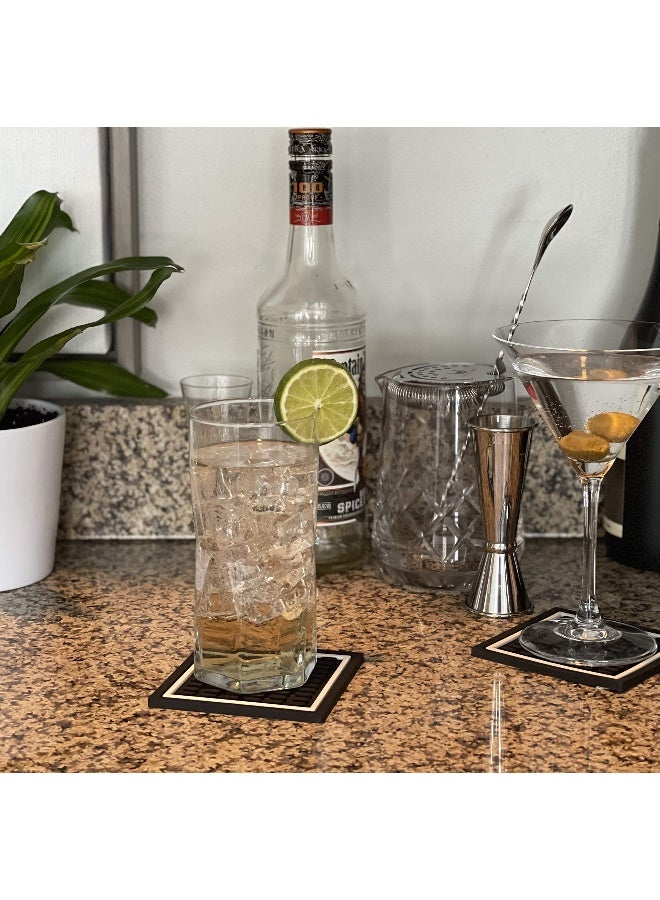 Highball  Chaser Highball & Chaser Coasters, 12in x 6in. 1cm (6 Pack) Thick Durable and Stylish Bar Mat for Spills, Service Mat for Coffee, Bars, Restaurants CounterTop Dish Drying Mat, Glass Drying Mat (6 Pack) - Image 5