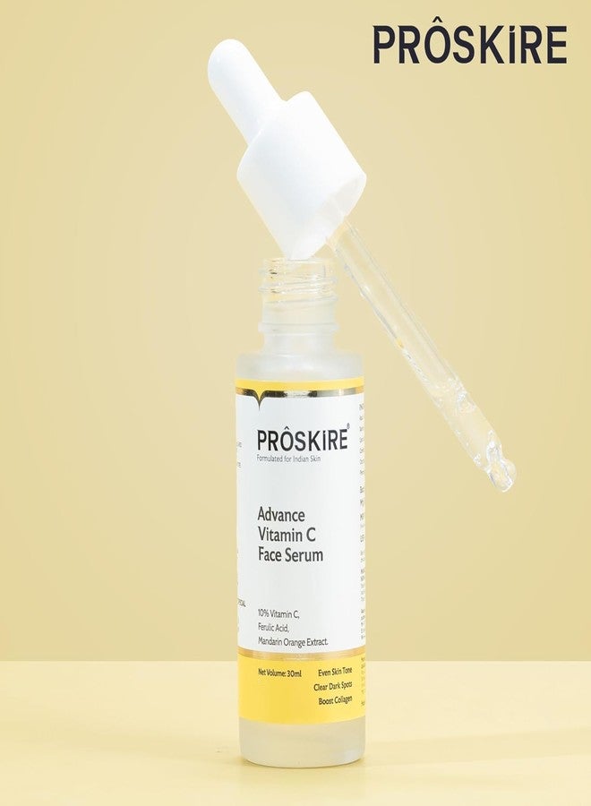 Accessorize Kingdom Pro-skire 10% Advance Vitamin C Serum With Ferulic Acid, Mandarin Orange Ext. For Dark Spots, Pigmentation & Glowing Face - (1.01 oz) 30 ml Pack - Image 2
