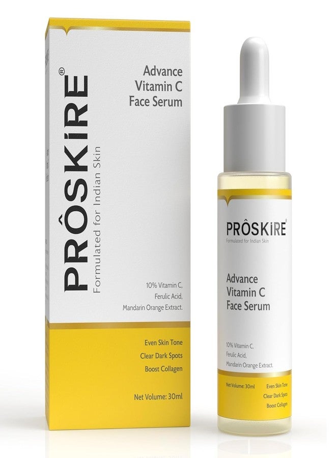 Accessorize Kingdom Pro-skire 10% Advance Vitamin C Serum With Ferulic Acid, Mandarin Orange Ext. For Dark Spots, Pigmentation & Glowing Face - (1.01 oz) 30 ml Pack - Image 1