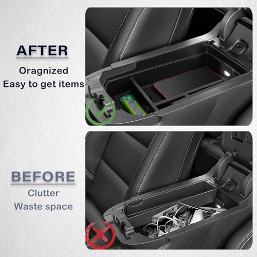 Neepiar Center Console Organizer Compatible with GMC Terrain 2018-2022 2023 2024 Armrest Storage Box Middle Console Tray Interior Accessories(Not fit 2025) - Image 3