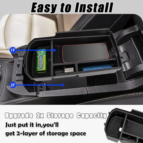 Neepiar Center Console Organizer Compatible with GMC Terrain 2018-2022 2023 2024 Armrest Storage Box Middle Console Tray Interior Accessories(Not fit 2025) - Image 4