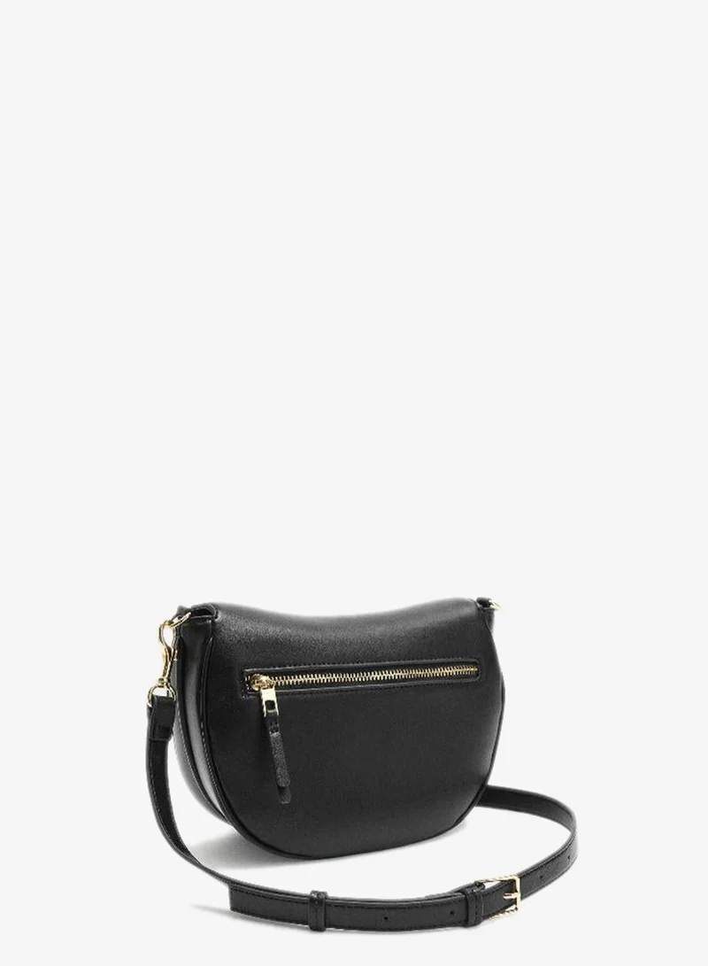 PARFOIS Black Oval crossbody bag with flap for Women | Best Price UAE