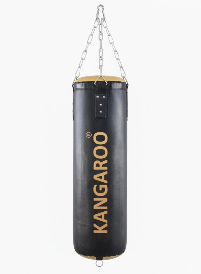 KANGAROO High performance leather and canvas punching bag packed with professional compressed padding, adjustable weight, inner lining for punches, 35cm chain and heavy duty large steel hook - Image 1