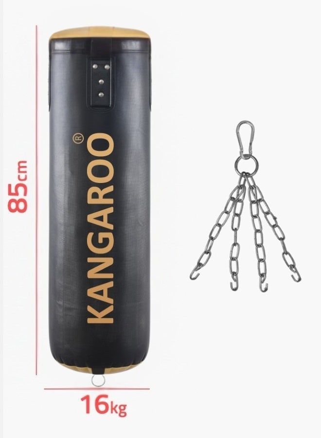 KANGAROO High performance leather and canvas punching bag packed with professional compressed padding, adjustable weight, inner lining for punches, 35cm chain and heavy duty large steel hook - Image 2